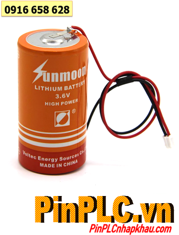 Sunmoon ER34615M; Pin nuôi nguồn Sunmoon ER34615M lithium 3.6v D 13500mAh /Loại có Dây zắc cắm